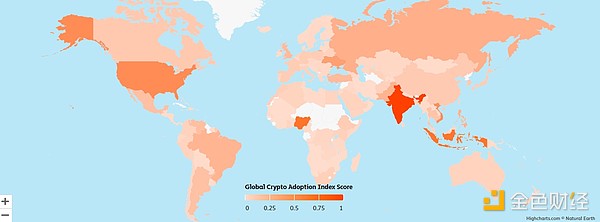 Chainalysis：中亚、南亚和大洋洲在加密货币采用方面领先全球